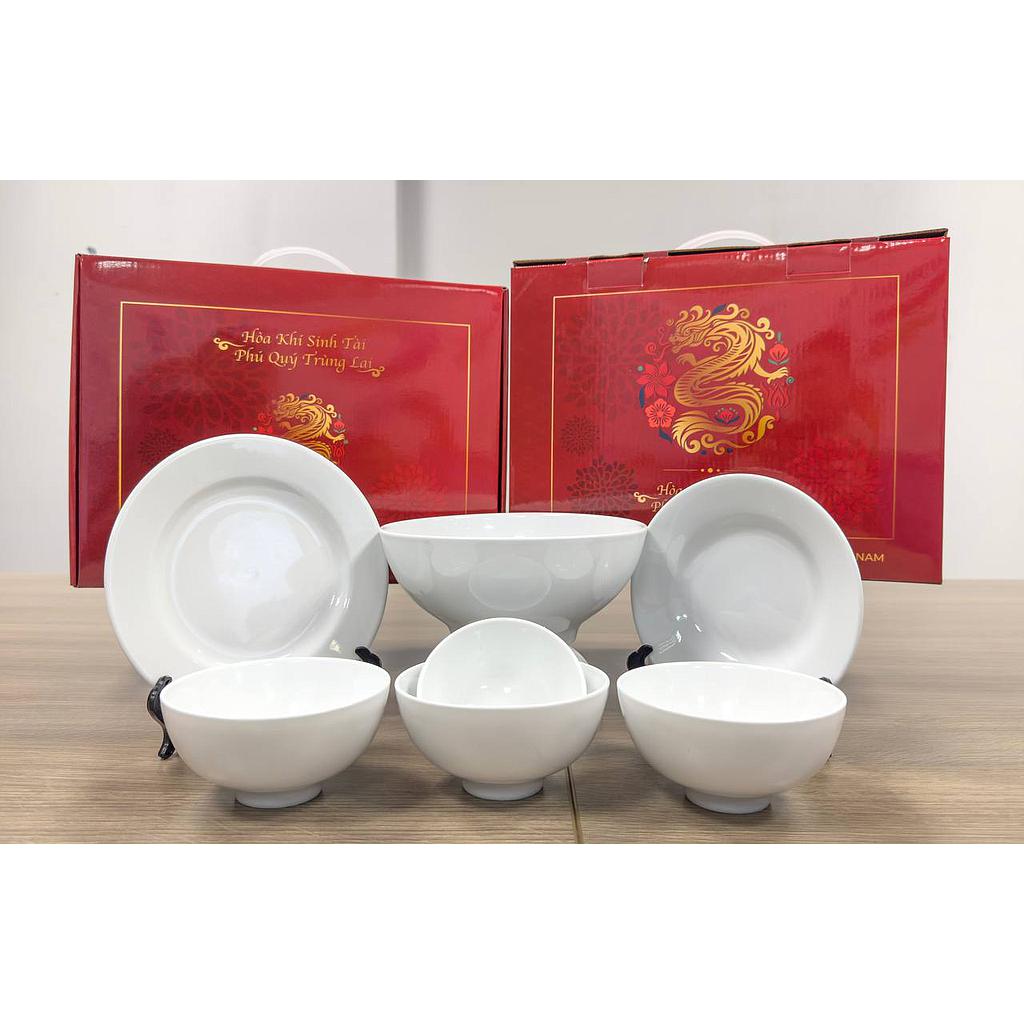 Bộ Set sứ trắng 8 món