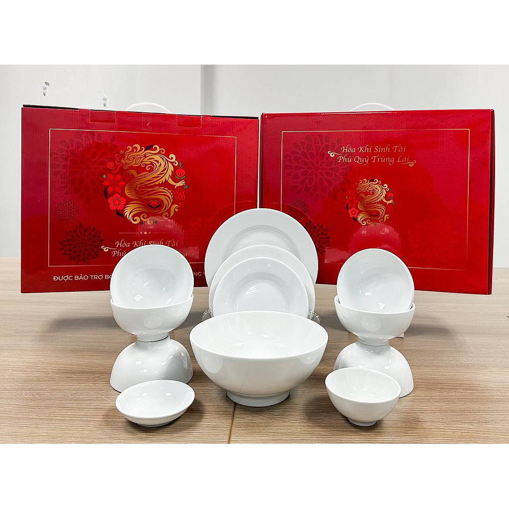 Bộ Set sứ trắng 12 món